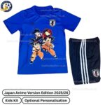 Japan Anime Version Edition Kids Football Kit 2025_26 (No Socks) – Blue-front view