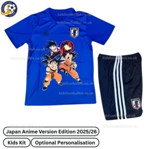 Japan Anime Version Edition Kids Football Kit 2025_26 (No Socks) – Blue-front view