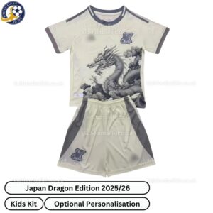 Japan Dragon Edition Kids Football Kit 2025_26 (No socks) – Fan version-front view