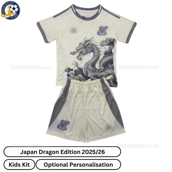 Japan Dragon Edition Kids Football Kit 2025_26 (No socks) – Fan version-front view