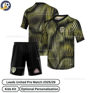 Leeds United Pre Match Kids Football Kit 2025_26 - over view