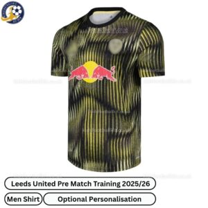 Leeds United Pre Match Training Men Football Shirt 2025_26-front view