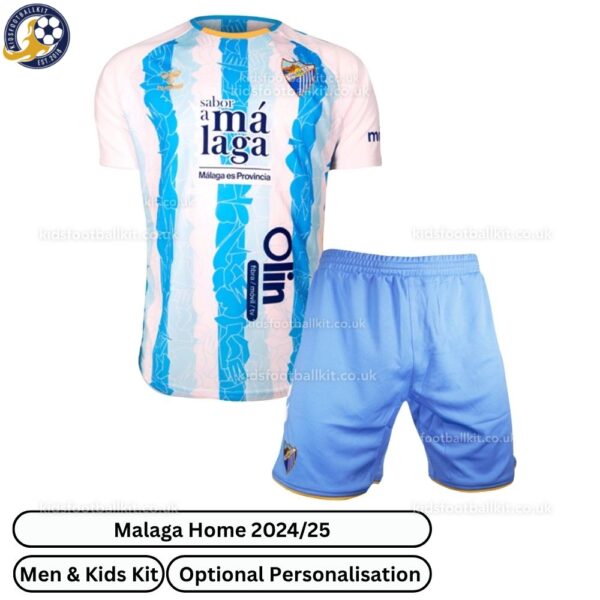 Malaga Home Men & Kids Football Kit 2024_25 (No Socks)