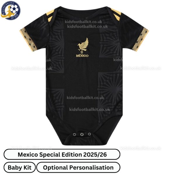 Mexico Special Edition Baby Football Kit 2025_26 – Black-front view