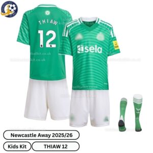Newcastle Away Kids Football Kit 2025_26 – THIAW 12 -over view with socks