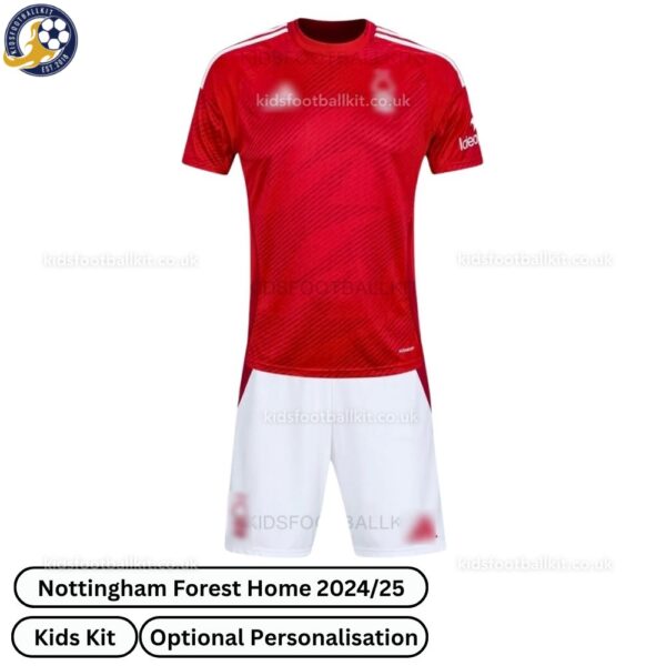 Nottingham Forest Home Kids Football Kit 2024_25 - front view