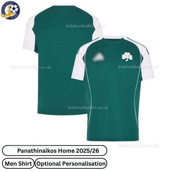 Panathinaikos Home Men Football Shirt 25_26 - over view