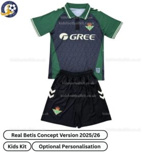 Real Betis Concept Version Kids Football Kit 2025_26 (No socks) – Fan version-front view