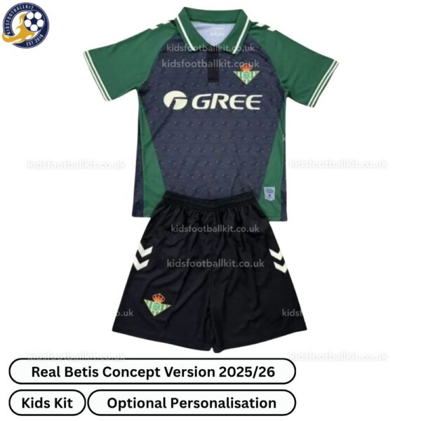 Real Betis Concept Version Kids Football Kit 2025_26 (No socks) – Fan version-front view