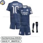 Real Madrid Away Kids Football Kit 2025_26 – MBAPPÉ 10 -over view with socks
