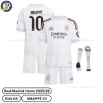 Real Madrid Home Kids Football Kit 2025_26 – MBAPPÉ 10 -over view with socks