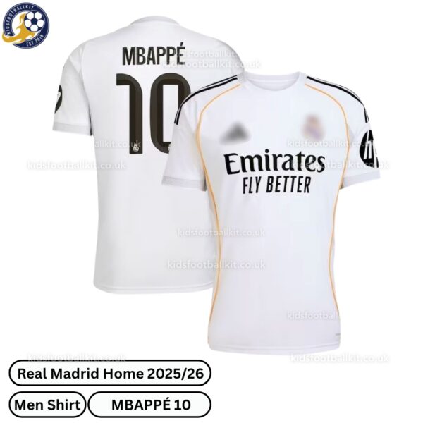 Real Madrid Home Men Football Shirt 2025_26 – MBAPPÉ 10-over view