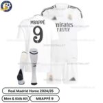 Real Madrid Home Men & Kids Football Kit 2024_25 – MBAPPÉ 9 - over view with socks