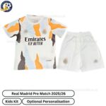 Real Madrid Pre Match Kids Football Kit 2025_26 (No Socks)-front view