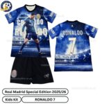 Real Madrid Special Edition Kids Football Kit 2025_26 – RONALDO 7 – Fan Version-over view