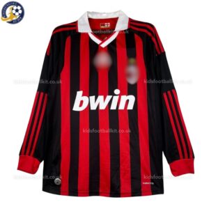 Retro AC Milan Home Men Football Shirt 2009_10 Long Sleeve-front view
