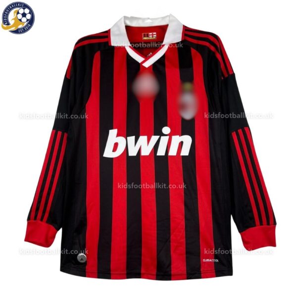 Retro AC Milan Home Men Football Shirt 2009_10 Long Sleeve-front view