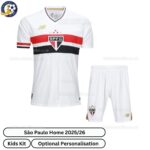 São Paulo Home Kids Football Kit 2025_26 -front view