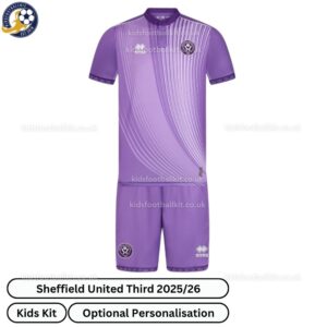 Sheffield United Third Kids Football Kit 2025_26-front view