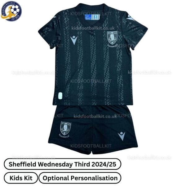 Sheffield Wednesday Third Kids Football Kit 2024_25 (No Socks)-front view
