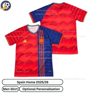 Spain Home Men Football Shirt 2025_26-over view