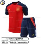 Spain Training Kids Football Kit 2024_25 (No Socks) – Red-front view