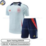 Spain Training Kids Football Kit 2024_25 (No Socks) – White-front view