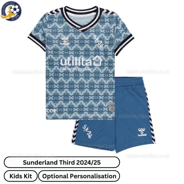 Sunderland Third Kids Football Kit 2024_25 (No Socks)-front view