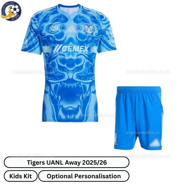 Tigers UANL Away Kids Football Kit 2025_26 (No Socks) – Fan version-front view