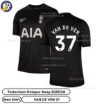 Tottenham Hotspur VAN DE VEN 37 Away Men Football Shirt 2025/26