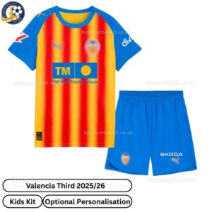 Valencia Third Kids Football Kit 2025_26 - front view