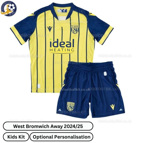 West Bromwich Away Kids Football Kit 2024_25 (No Socks)-front view