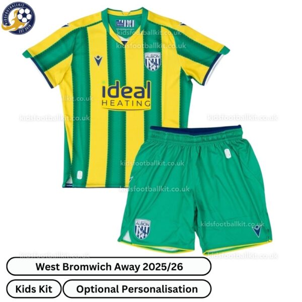 West Bromwich Away Kids Football Kit 2025_26 -front view