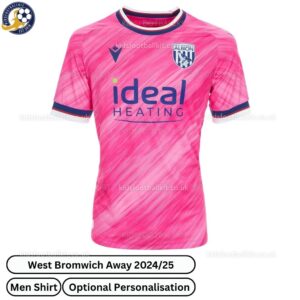 West Bromwich Away Men Football Shirt 2024_25 – Pink-front view