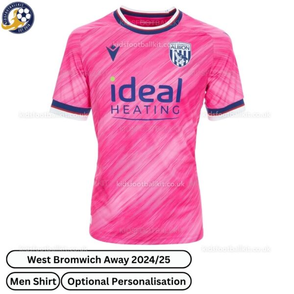 West Bromwich Away Men Football Shirt 2024_25 – Pink-front view