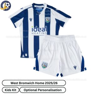 West Bromwich Home Kids Football Kit 2025_26 -front view