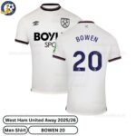 West Ham United Away Men Football Shirt 2025_26 – BOWEN 20-over view