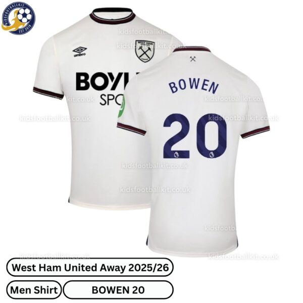 West Ham United Away Men Football Shirt 2025_26 – BOWEN 20-over view