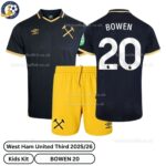 West Ham United Third Kids Football Kit 2025_26 – BOWEN 20 -over view