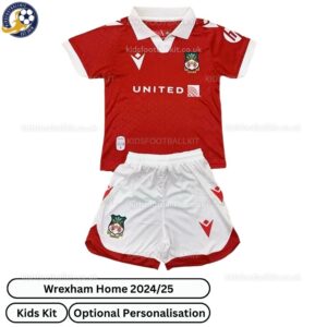 Wrexham Home Kids Football Kit 2024_25 - front view