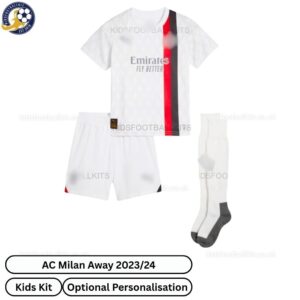 AC Milan Away Kids Football Kit 202324 (With Socks)-frontview-b