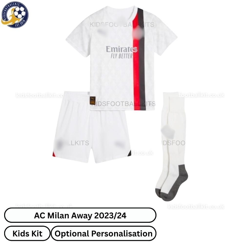 AC Milan Away Kids Football Kit 2023/24 (With Socks)