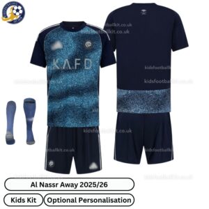 Al Nassr Away Kids Football Kit 202526 - over view with socks