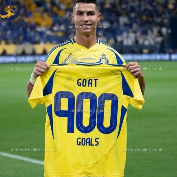 Al Nassr Home Men Football Shirt 25_26-Goat 900 Goals- actual view 1