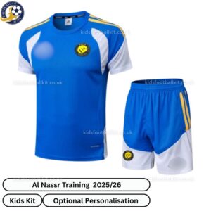 Al Nassr Training Kids Football Kit 25_26-front view-blue
