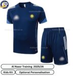 Al Nassr Training Kids Football Kit 25_26-front view-dark blue