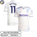 Aston Villa Watkins 11 Third 25 26 Men Football Shirt-over view