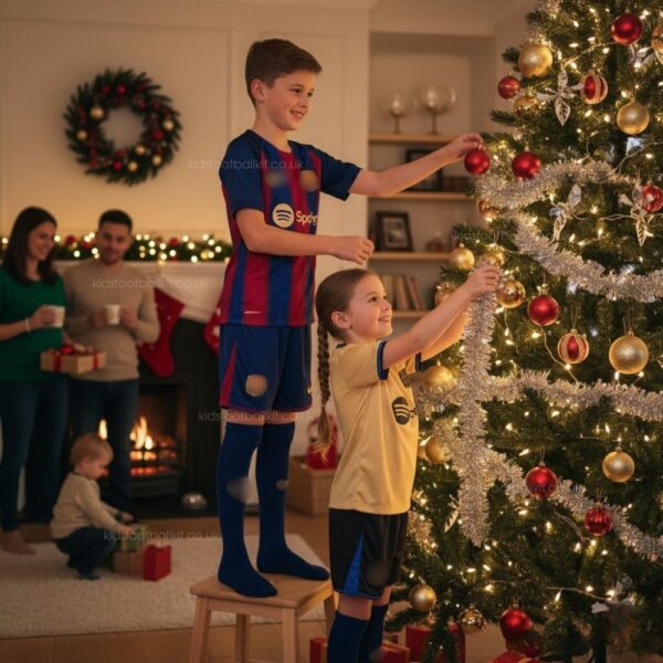 Barcelona Christmas Gift Bundle – Home & Away Kids Football Kit 2025/26 (With socks) - AI GEN