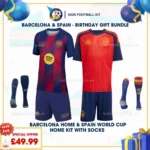 Barcelona and Spain home kids kit 26