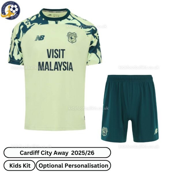 Cardiff City Away Kids Football Kit 2025_26-front view